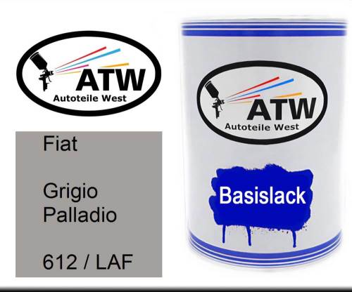 Fiat, Grigio Palladio, 612 / LAF: 500ml Lackdose, von ATW Autoteile West.